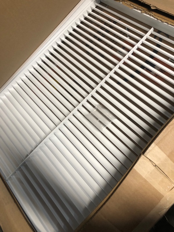 Photo 2 of 20" X 25" Aluminum Return Filter Grille - Easy Airflow - Linear Bar Grilles [Outer Dimensions: 21.75w X 26.75h] 20 X 25