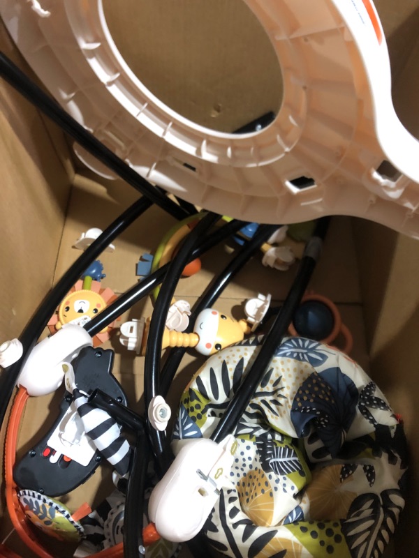 Photo 1 of **MISSING SCREWS**
Fisher-Price Baby Bouncer Palm Paradise Jumperoo Activity Center With Music Lights Sounds And Developmental Toys