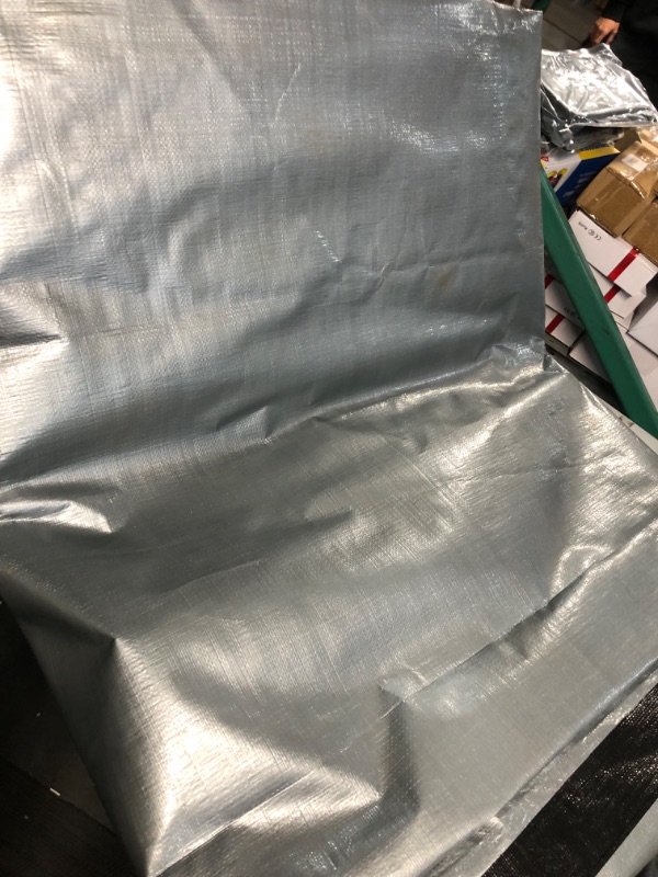 Photo 2 of **USED**16x20 18oz Heavy Duty Vinyl Tarp - White with Brass Grommets 16X20 (15'6"X19'3") White