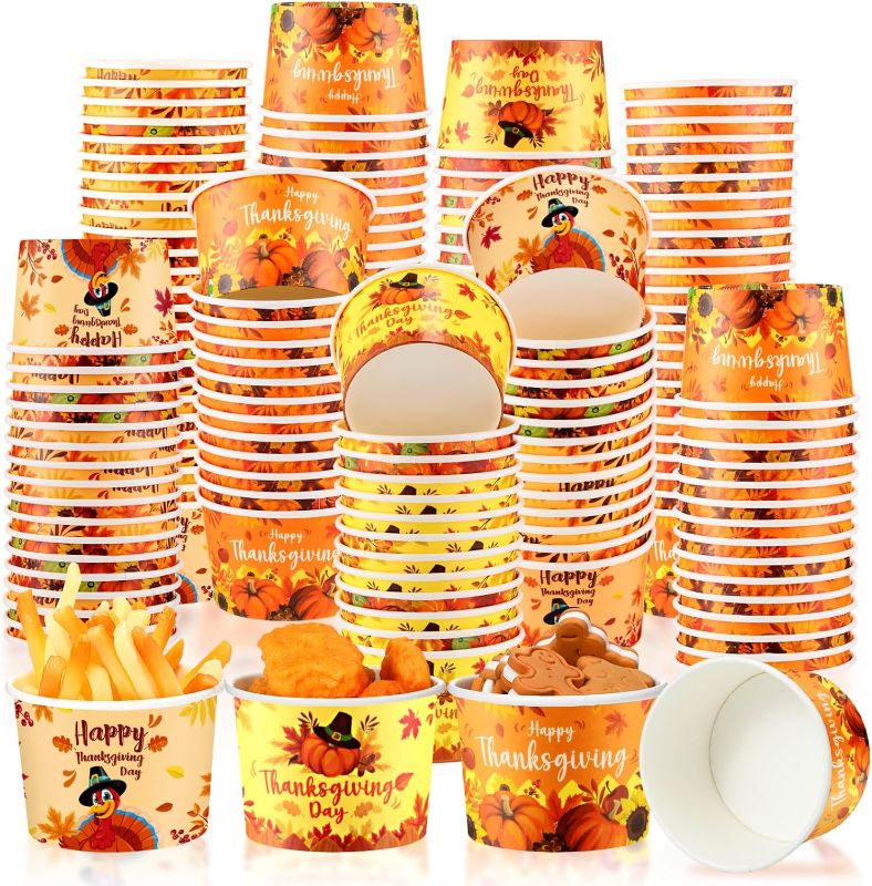 Photo 1 of 150 Pieces Thanksgiving Snack Cups 9 oz Disposable 