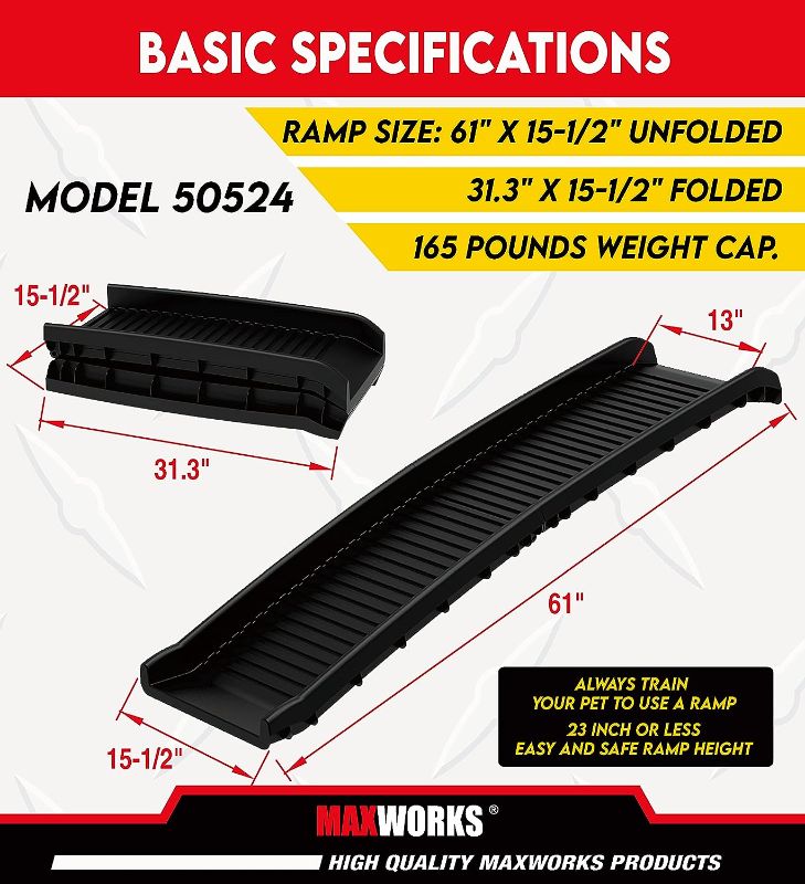 Photo 4 of (READ FULL POST) MaxWorks 50524 61" Portable Folding Pet Ramp, Black 50524 Pet Ramp