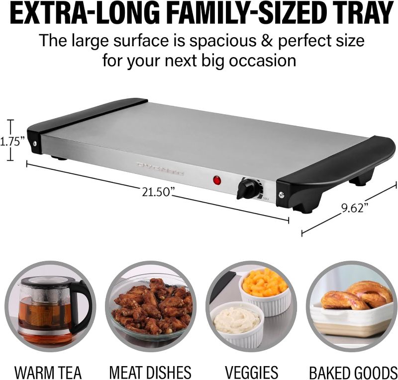 Photo 3 of (READ FULL POST) Ovente Electric Food Buffet Warmer, Portable Stainless Steel Warming Tray with Temperature Control, Perfect for Indoor Dinner, Catering, House Parties, Events, Entertaining and Holiday, Silver FW170S No Tray