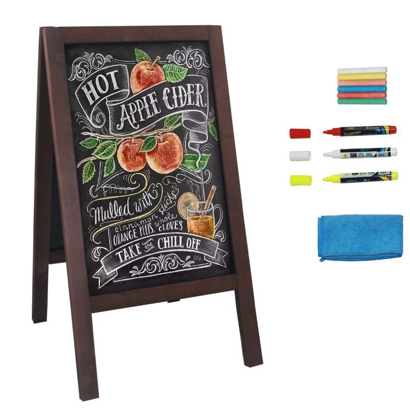 Photo 1 of 
Chalkboard Signs 40x20'' Sandwich Board Sign Outdoor Chalk Board Wooden A Frame Sandwich Sign Large Standing Chalkboard 
