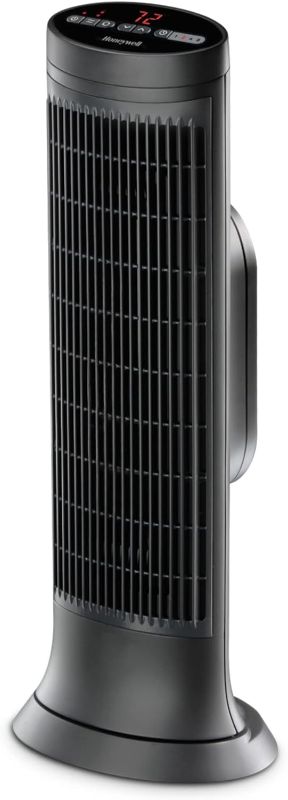 Photo 4 of Honeywell Digital Ceramic Tower Heater, 1500 Watt, Black – Oscillating Ceramic Heater – Space Heater with Two Heat Settings
