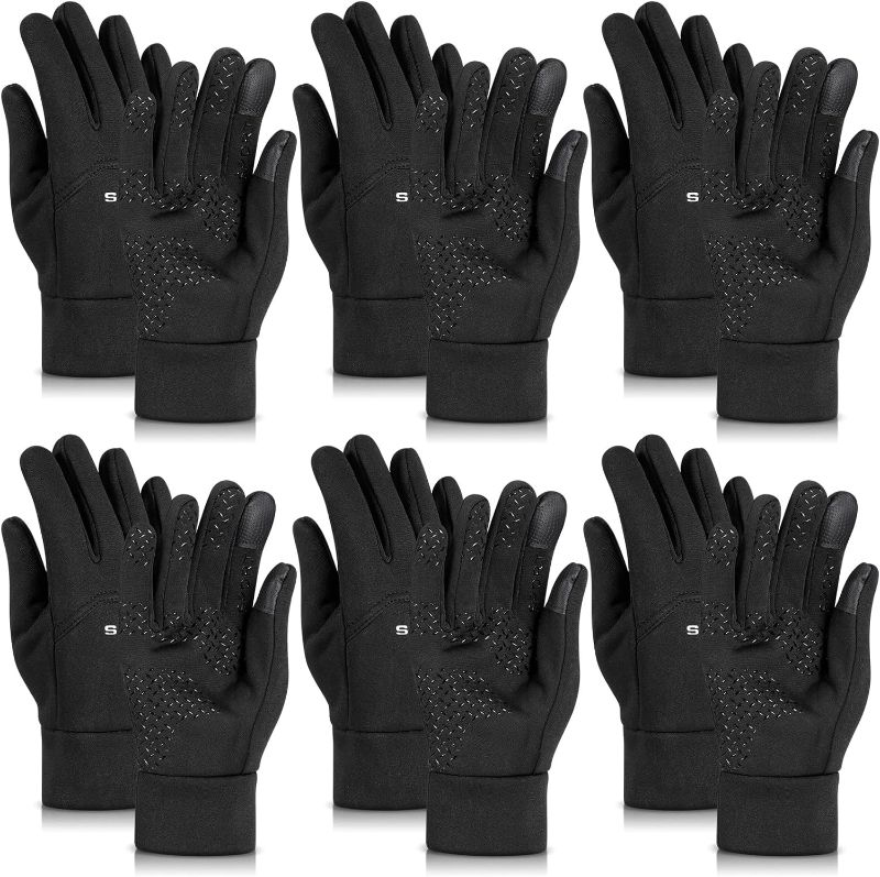 Photo 1 of 6 Pairs Winter Gloves for Men Women Touch Screen Gloves Waterproof Thermal Gloves Anti Slip Gloves Insulated Gloves for Cold Weather Ski Cleaner Outdoor Activities