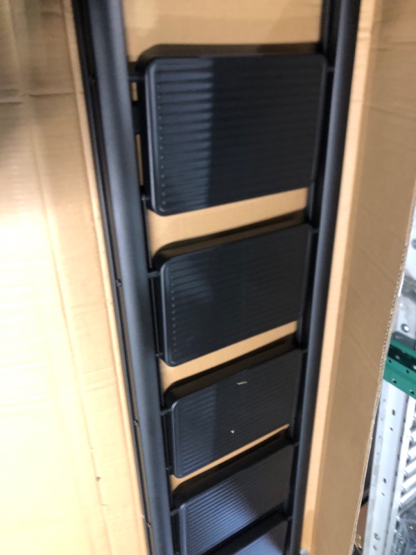 Photo 1 of JOISCOPE 5 Step Ladder,Lightweight Folding Step Stool with Anti-Slip Pedal,600 lbs Portable Sturdy Steel Ladder for Adults,Multi Purpose Folding Ladder for Home Kitchen Office,Space Saving, Black A-black 5 Steps