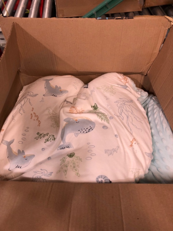 Photo 2 of Baby Lounger - Baby Lounger for Newborn - Baby Lounger Pillow - Soft 100% Cotton - Baby Nest - Infant Lounger - Baby Pillow for Newborn - Newborn Lounger - Bassinet Mattress (Baby Blue)