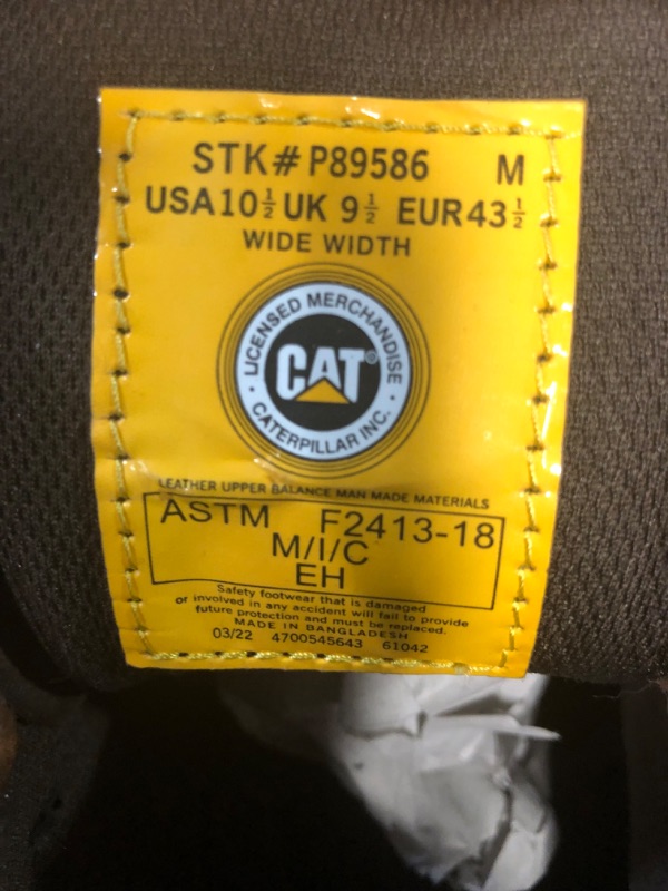 Photo 1 of (READ FULL POST) Caterpillar Men's Second Shift Steel Toe Work Boot Dark Brown 10.5 US 