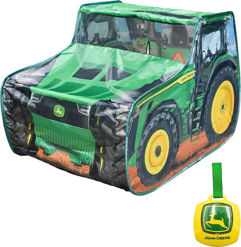 Photo 1 of *MISSING JOHN DEERE TAG* John Deere Pop Up Tent – Tractor Playhouse for Kids | Removable Key Fob with Tractor and Farm Sounds | Vehicle Toys for Toddlers - Sunny Days Entertainment