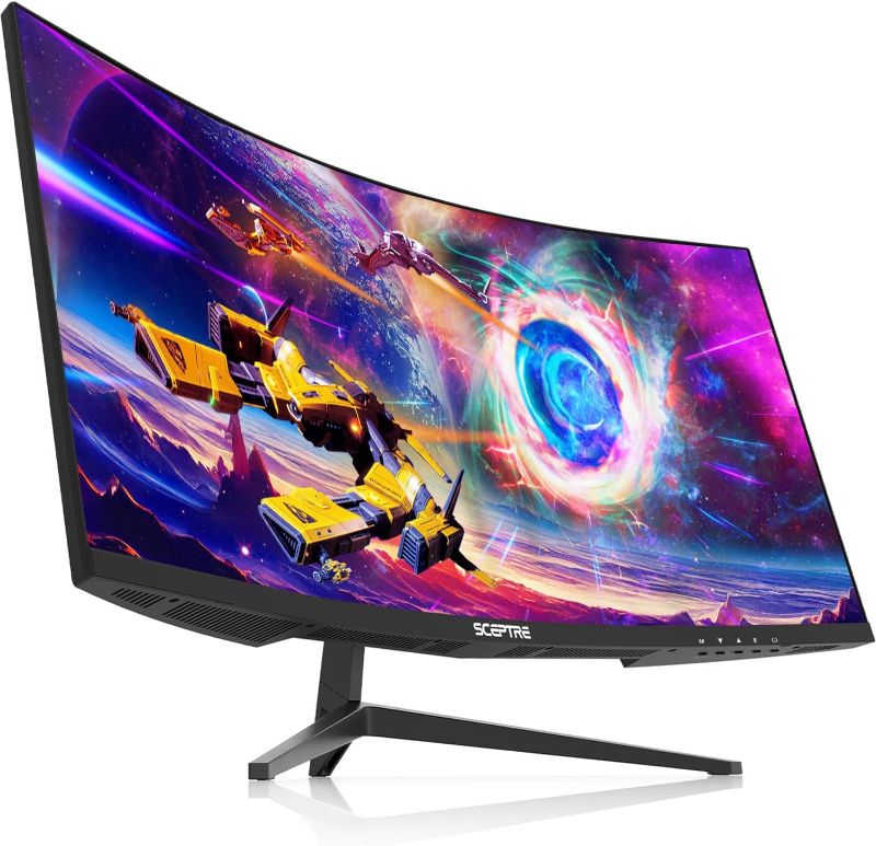 Photo 1 of **NONREFUNDABLE*SCREEN IS BROKEN SEE PHOTOS* Sceptre 30-inch Curved Gaming Monitor, Metal Black & Seagate Barracuda 2TB Internal Hard Drive HDD – 3.5 Inch SATA 6Gb/s 7200 RPM 256MB Cache 3.5-Inch – Frustration Free Packaging (ST2000DM008) Monitor + Intern