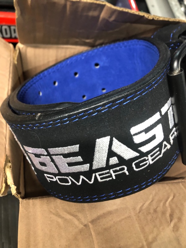 Photo 2 of *BELT ONLY* Weight Lifting Belt for Men & Women - Powerlifting Belt Back Support for Weightlifting, Powerlifting, Strength Training, Squat Large BLACK/BLUE