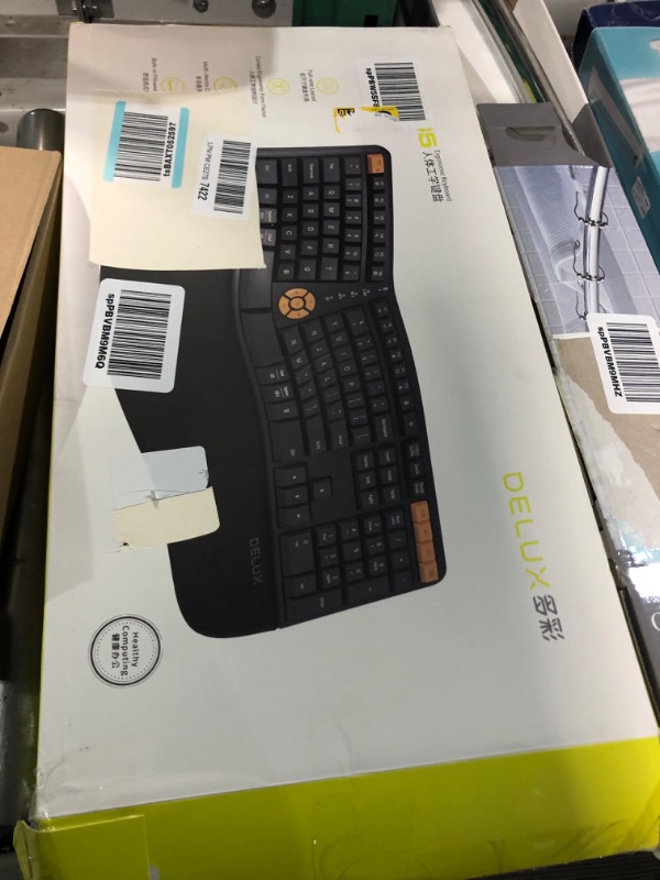 Photo 2 of DeLUX Wireless Ergonomic Keyboard, Ergo Split Keyboard with Palm Rest 