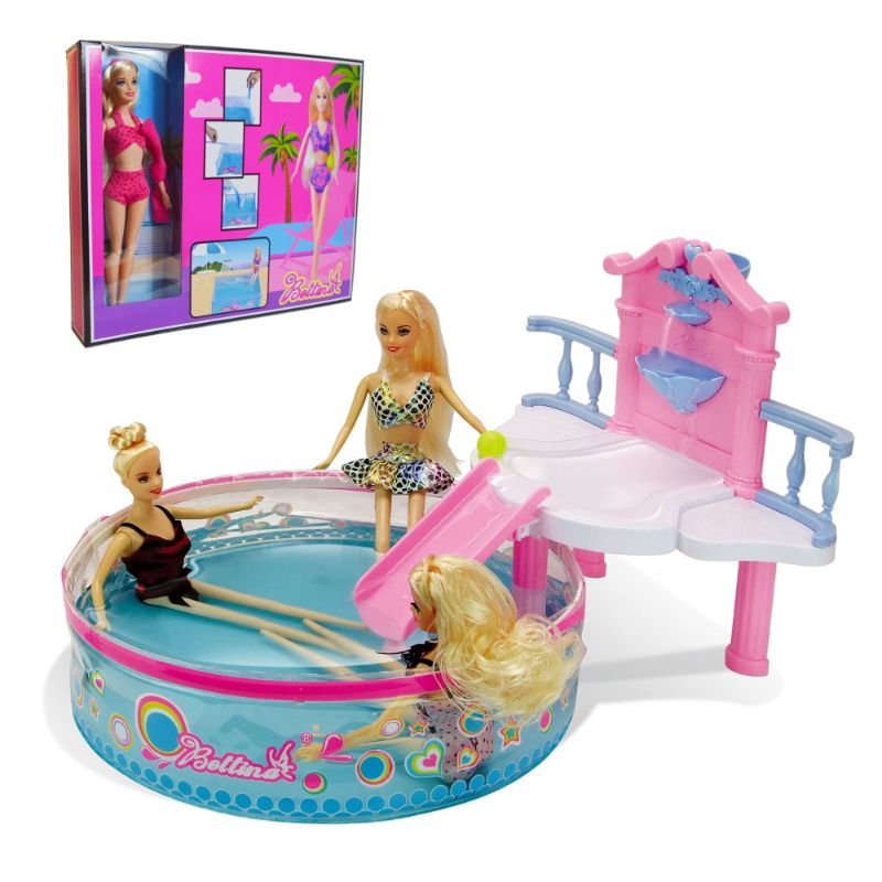 Photo 1 of Beach Doll Glam Pool Playset with Slide, Toys for Pool, Bath or Lake, Bath Toys for Girls, Water Toys Gifts for 3 to 7 Year Olds