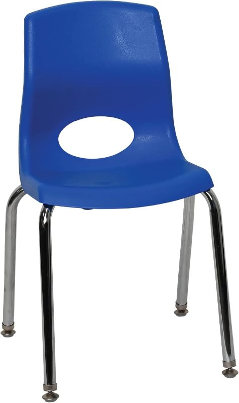 Photo 1 of  Blue with Chrome Legs, 4 Pack MyPosture Children's Chair, 14-inch
