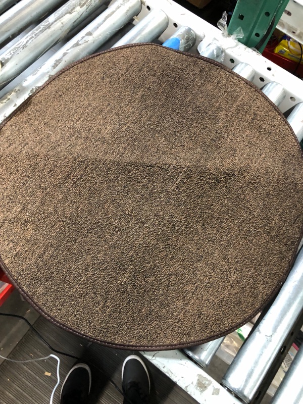 Photo 2 of  Pet Friendly Solid Color Area Rugs Brown - 2' Round, Stain & Fade Resistant