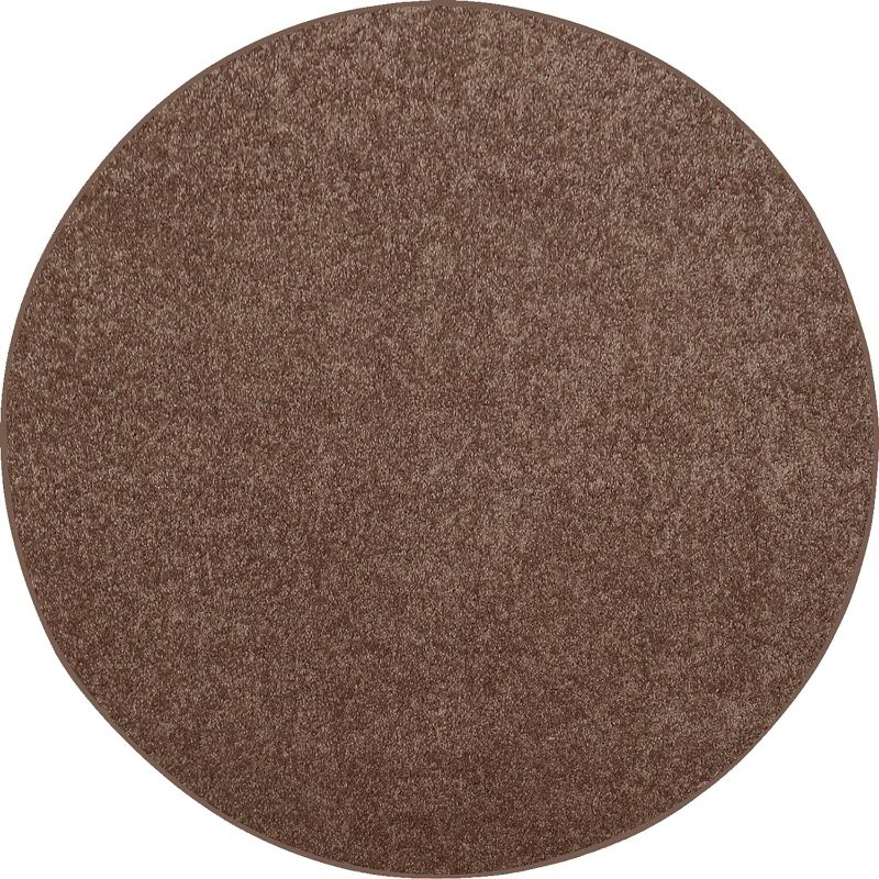 Photo 1 of  Pet Friendly Solid Color Area Rugs Brown - 2' Round, Stain & Fade Resistant