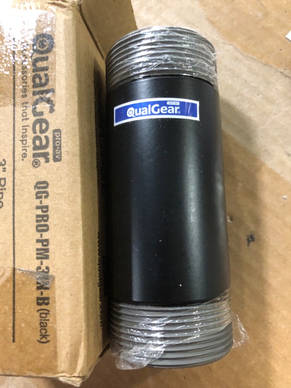 Photo 2 of qualgear qg-pro-pm-3in-b pro-av 1.5" npt threaded pipe, 3" length projector accessory