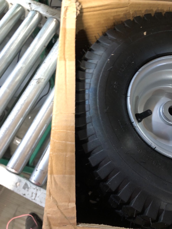 Photo 1 of 15x6.00-6 lawn mower tires,4 Ply Tubeless Front Tire Assembly Replacement for Craftsman Mower,570lbs Capacity,(2 Pack)