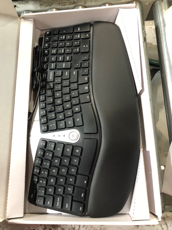 Photo 2 of Nulea Ergonomic Keyboard, Wired Split Keyboard with Pillowed Wrist and Palm Support, Featuring Dual USB Ports