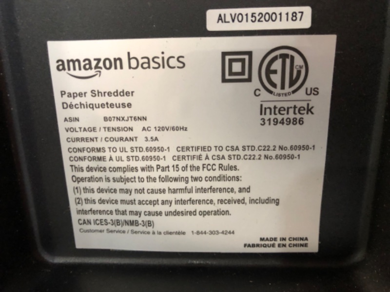 Photo 6 of Amazon Basics 150-Sheet Autofeed Micro-Cut Paper Shredder 150 Sheet Shredder