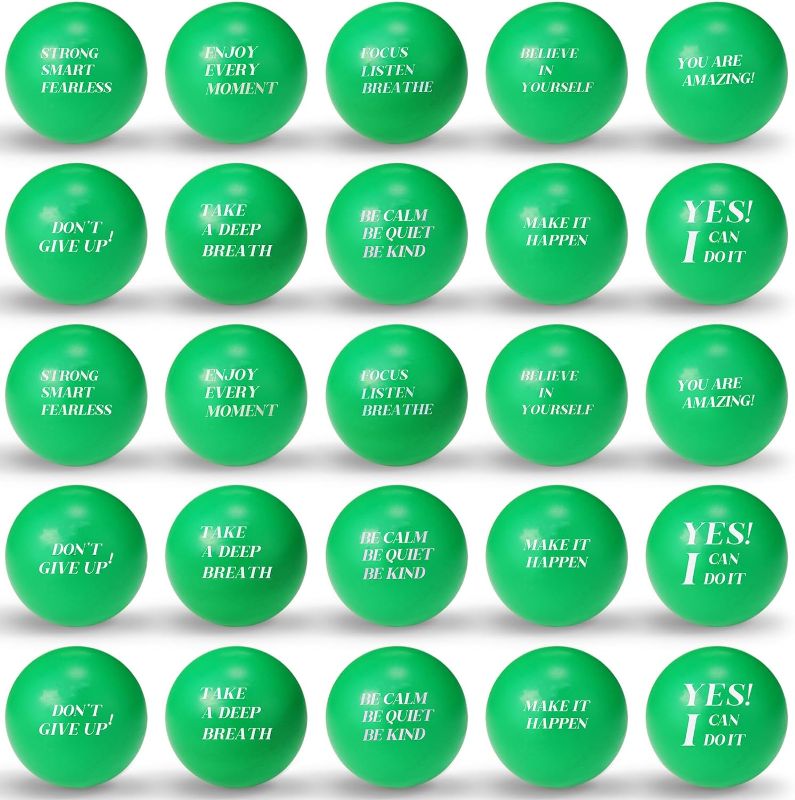 Photo 1 of 100 Pcs Motivational Stress Balls (Green)