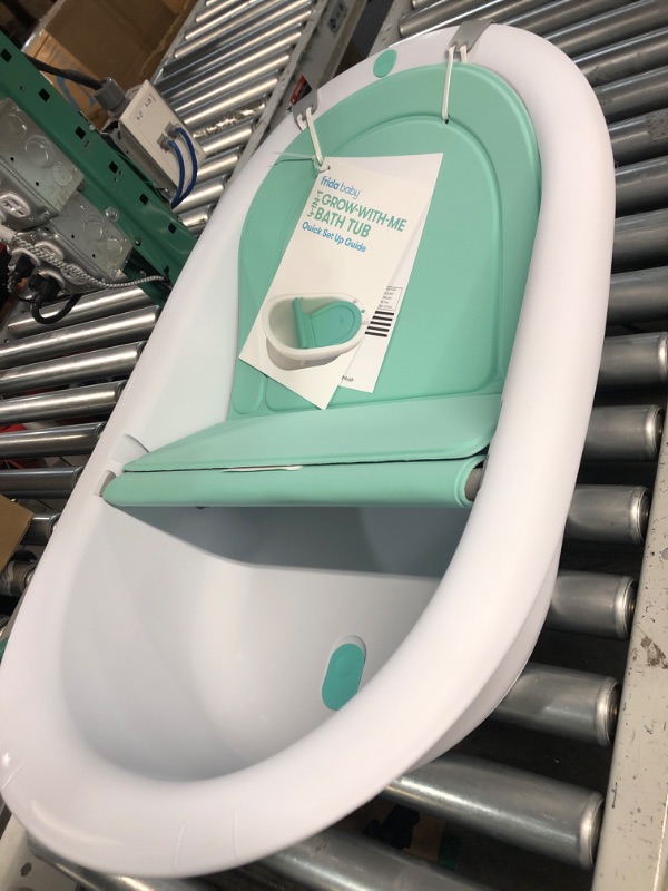 Photo 2 of 4-in-1 Grow-with-Me Bath Tub by Frida Baby Transforms Infant Bathtub to Toddler Bath Seat with Backrest for Assisted Sitting in Tub