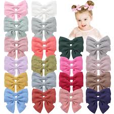 Photo 1 of 40Pcs 3.5Inch Hair Bows for Toddler Girls, Oaoleer Handmade Linen Fabric Bows - Neutral Pigtail Bows - Double Bun Ponytail Bows Alligator Clips Hair Barrettes Accessories for Baby Little Girls Kids in Pairs (Toddler Bows -2)
