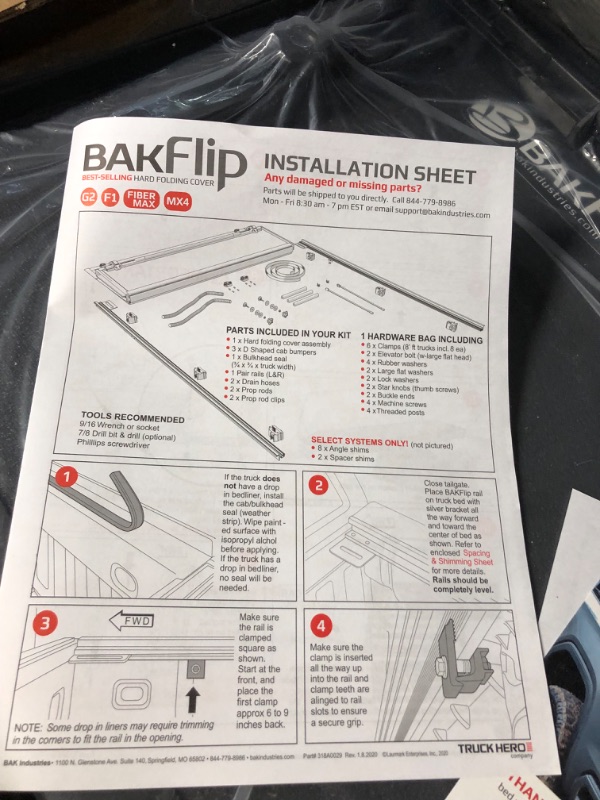 Photo 7 of ***Parts Only*** BAK BAKFlip MX4 Hard Folding Truck Bed Tonneau Cover | 448130 | Fits 2019 - 2023 Chevy/GMC Silverado/Sierra, works w/ MultiPro/Flex tailgate (Will not fit Carbon Pro Bed) 5' 10" Bed (69.9") BAKFlip MX4 | Hard Folding 5' 10" Bed