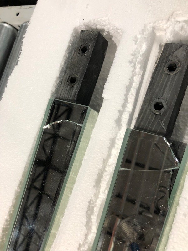 Photo 1 of *SEE NOTES* Pregaspor Rectangle Mirrored Coffee Table, Silver Living Room Table with Cryatal Diamond Inlay, Modern Luxury Mirrored Furniture Tea Table for Living Room, Office, (24" D x 36" W x 18" H) 24"D x 36"W x 18"H