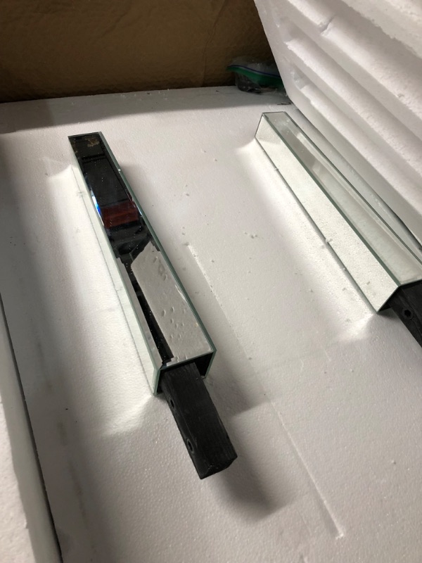 Photo 1 of *SEE NOTES* Pregaspor Rectangle Mirrored Coffee Table, Silver Living Room Table with Cryatal Diamond Inlay, Modern Luxury Mirrored Furniture Tea Table for Living Room, Office, (24" D x 36" W x 18" H) 24"D x 36"W x 18"H