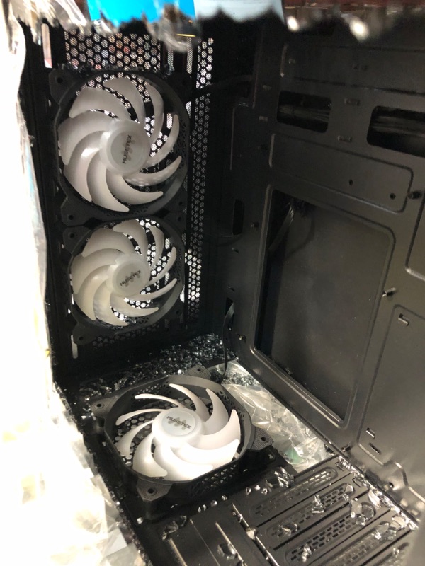 Photo 1 of *SEE NOTES* MUSETEX ATX PC Case 6 PWM ARGB Fans Pre-Installed, Mid Tower Gaming PC Case with Side Opening Tempered Glass Door, USB 3.0 x 2 Computer Case, Black, G07 G07NEW