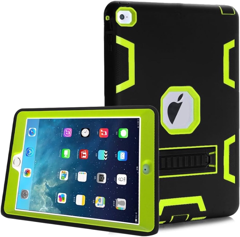 Photo 1 of Case Compatible with IPad 2 3 4 Built-in Screen Protection and Shock Protection(Black Green)