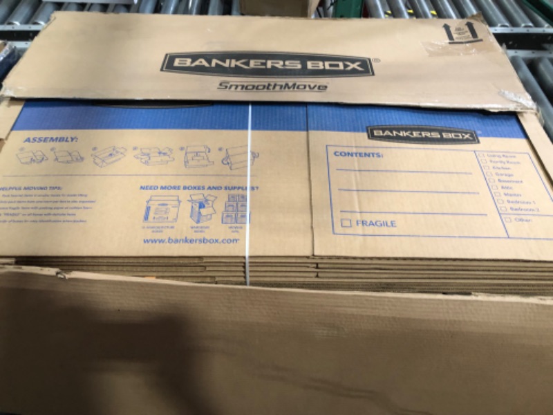 Photo 2 of Bankers Box® SmoothMove 24" x 18" x 18" Moving Box, Blue/Kraft, 6/Bundle (0062901)