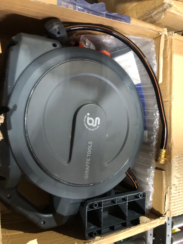 Photo 2 of ***USED - LIKELY MISSING PARTS - UNABLE TO VERIFY FUNCTIONALITY***
Giraffe Tools AW20 Retractable Garden Hose Reel 1/2" 65 ft Heavy Duty Dark Grey