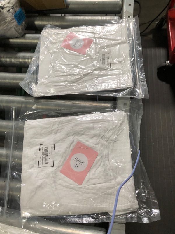 Photo 1 of **NON-REFUNDABLE PACK OF 2**ADANIKI Women Round Neck Short Sleeve Bodysuit White Large