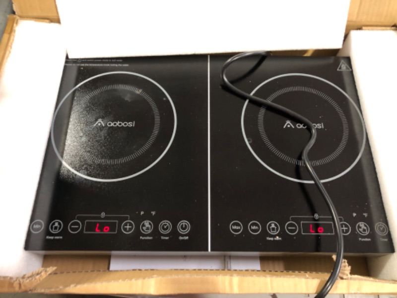 Photo 2 of Aobosi Double Induction Cooktop,Portable Induction Cooker with 2 Burner 22.1x12.2x2.5 inches