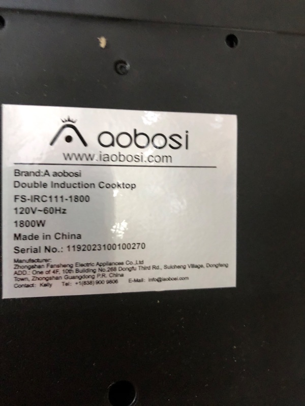 Photo 3 of Aobosi Double Induction Cooktop,Portable Induction Cooker with 2 Burner 22.1x12.2x2.5 inches