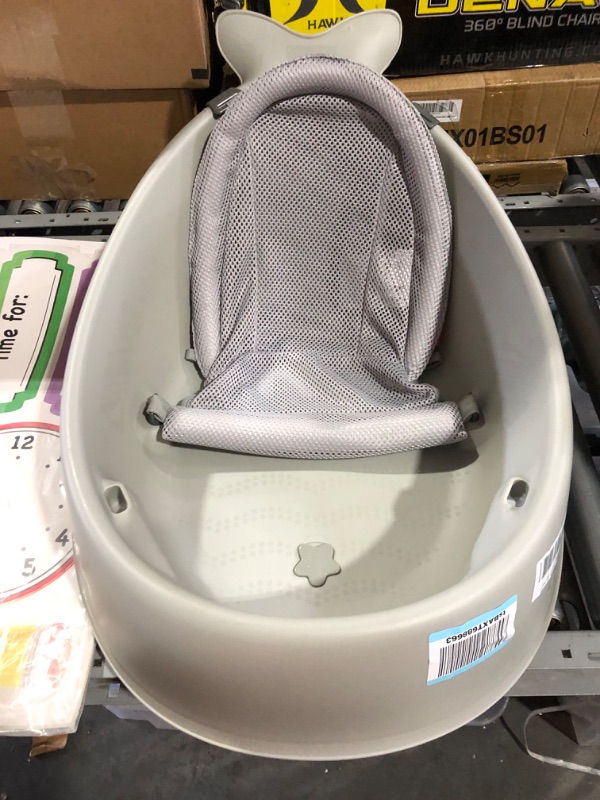 Photo 2 of **MISSING ONE ATTACHMENT**Skip Hop Baby Bath Tub, 3-Stage Smart Sling Tub, Moby, Grey Grey Tub