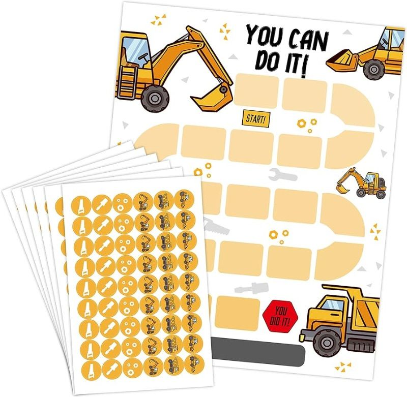 Photo 1 of **NON-REFUNDABLE PACK OF 2** Construction Reward Chart for Kids Behavior Chart, You Can Do It