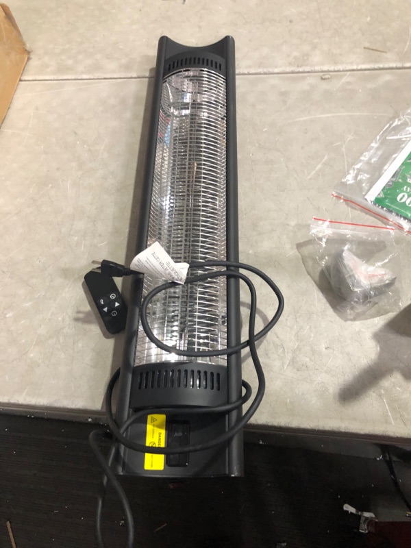 Photo 2 of ***MISSING PARTS - SEE COMMENTS***
Outdoor Patio Heater, Electric 1500W Infrared Patio Heater with Remote, 3 Heat Levels, 24H Timer Auto-Off, Outdoor Space Heater with Tripod/Wall-mounted, Tip-over Over-heat Protection, IPX5 Waterproof