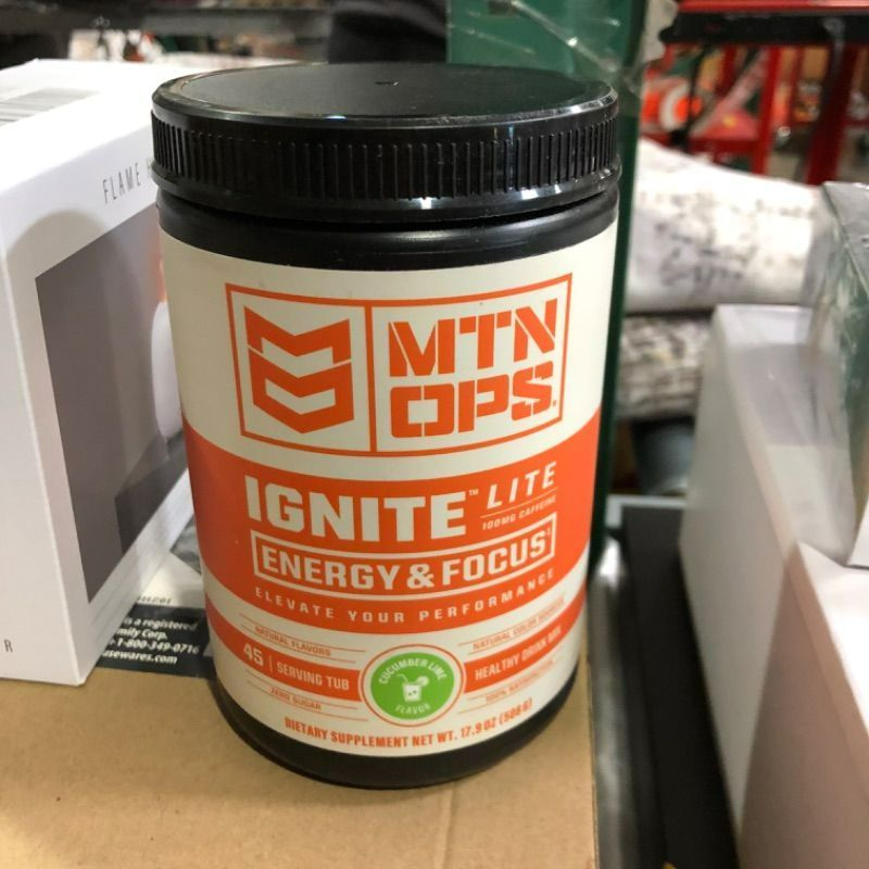 Photo 2 of **NON-REFUNDABLE FOOD PRODUCT** MTN OPS Ignite Lite Supercharged Energy Drink Mix - 100mg Caffeine Cucumber Lime Flavor