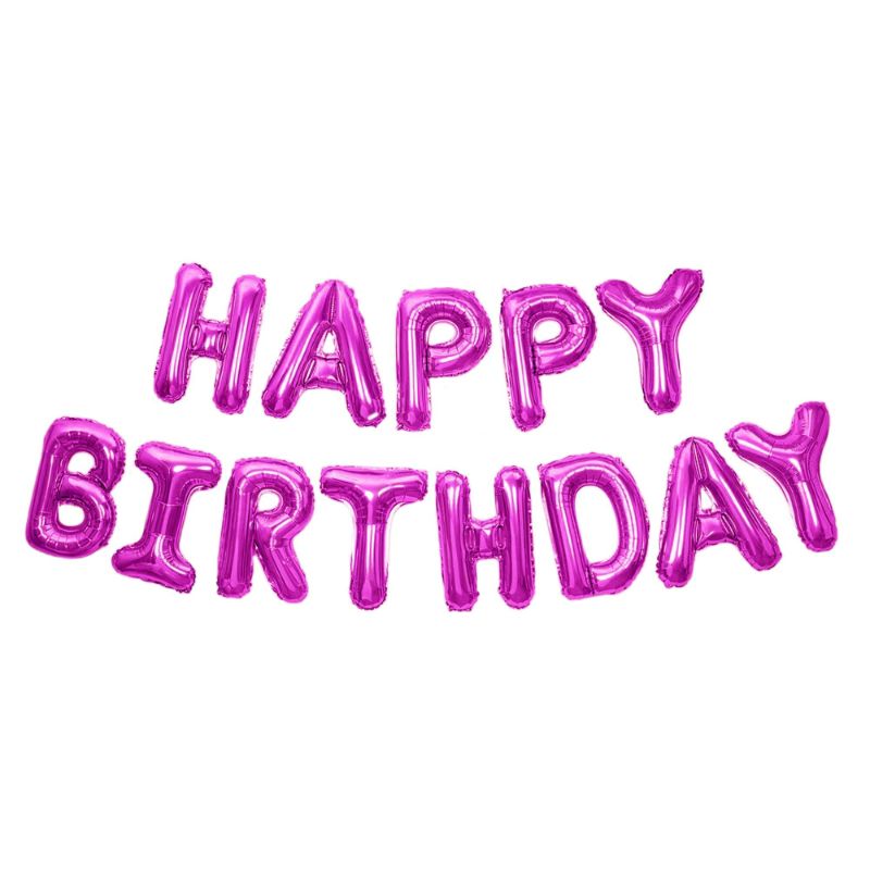 Photo 1 of **NON-REFUNDABLE PACK OF 2** Happy Birthday Banner 3D Baloon Lettering Mylar Foil Lettering