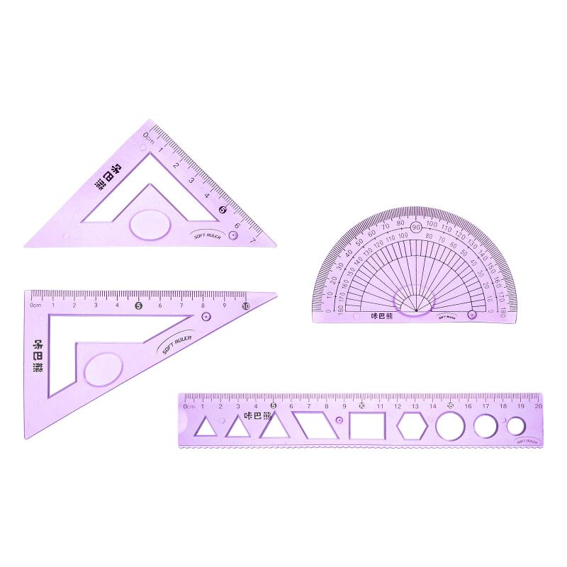 Photo 1 of **NON-REFUNDABLE PACK OF 2** 4piece Math Ruler Set 20cm Soft Straight Ruler