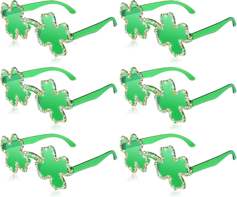 Photo 1 of **NON-REFUNDABLE PACK OF 2** JUSTOTRY 8 Pcs St.Patricks Day Glasses Shamrock Four Leaf