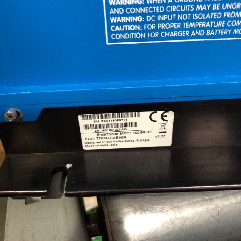 Photo 3 of (READ FULL POST) Victron Energy SmartSolar MPPT Tr VE.Can 150V 85 amp 12/24/36/48-Volt Solar Charge Controller (Bluetooth)
