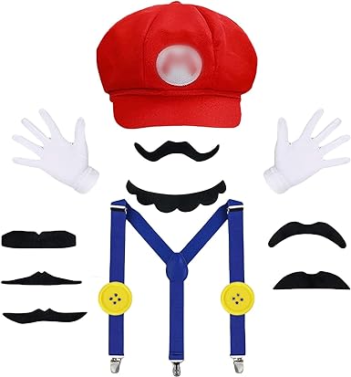 Photo 1 of **HAT ONLY** KITCHSTAR Bros Mary & Luigi Hat Costume Mustaches Gloves