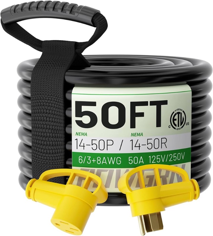 Photo 1 of 50 Amp RV/EV Extension Cord 50 FT Outdoor with Grip Handle