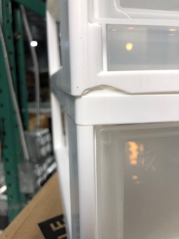 Photo 1 of IRIS USA Stackable Storage Drawer, Plastic Drawer Organizer with Clear Doors for Pantry, Bedroom, Closet, Desk, Kitchen, Home and Office De-Clutter, Store Under-Sink, Shoes and Crafts - White, 8 Pack White 6 Qt. -8 Pack Drawer