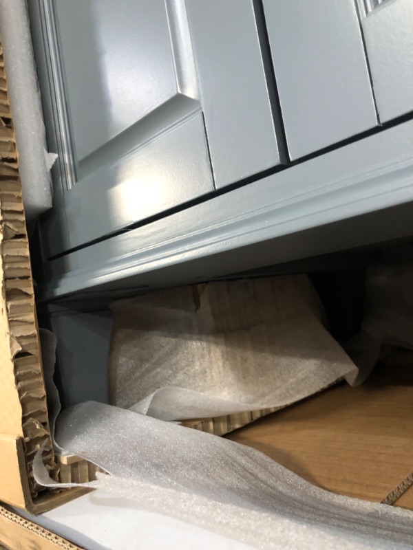 Photo 1 of *GRAY NOT WHITE* allen + roth Roveland 36-inGray Undermount Single Sink Bathroom Vanity with Carrara Natural Marble Top