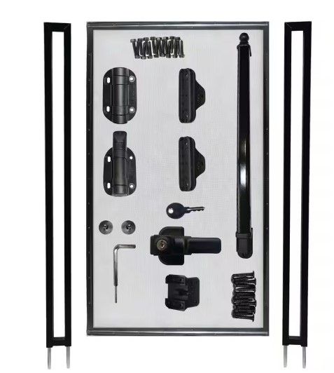 Photo 1 of ***USED - LIKELY MISSING PARTS - UNABLE TO VERIFY FUNCTIONALITY***
2.5 ft. W x 4 ft. H Pool Fence DIY Gate in Black with Self-Closing, Self-Latching Hardware and Flat Top